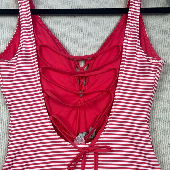 Tommy Bahama NWT Breaker Bay Reversible Lace Back Swimsuit Women’s Size 10 Coral - Picture 9 of 14